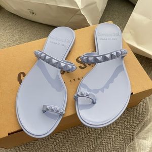Carmen sol sandals baby blue studded